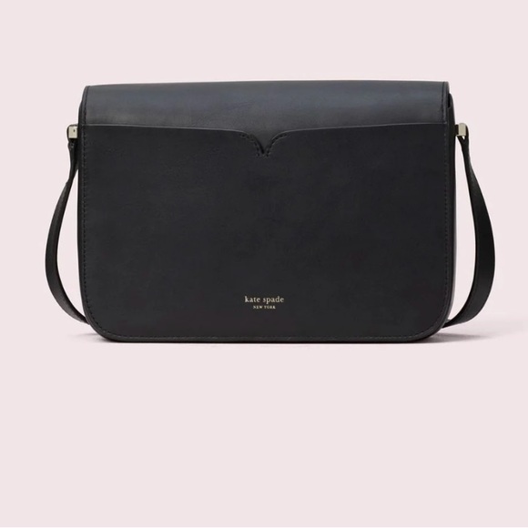 Kate Spade Nicola Black and Pink Crossbody Bag with Enameled Turnlock Closure - Picture 2 of 11